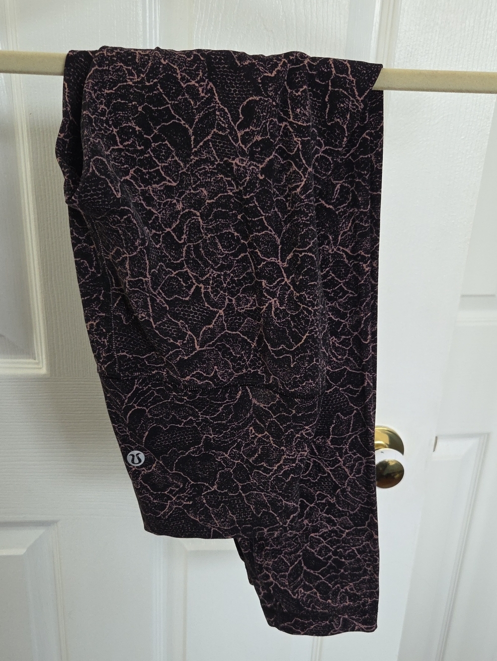 lululemon athletica Black with Pink Floral-Print Leggings